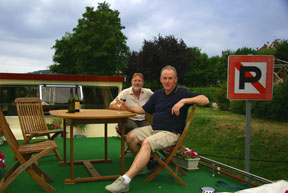 Chateau Thierry; Our mooring on the river - especially reserved for Australian barges.