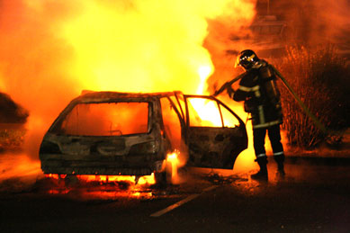 Dole; car-fire in 2010.