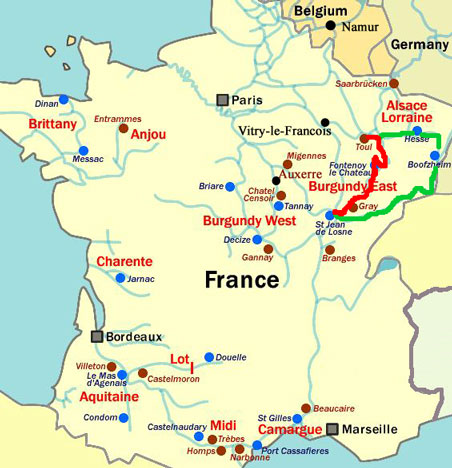 Histoire d'Eau - plan/actual route for 2007; France2007-002.jpg