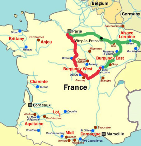 Histoire d'Eau - plan/actual route for 2008; France2008-001.jpg