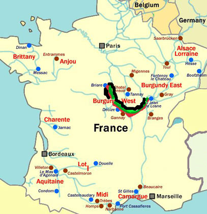 Histoire d'Eau - plan/actual route for 2010; France2010-001.jpg