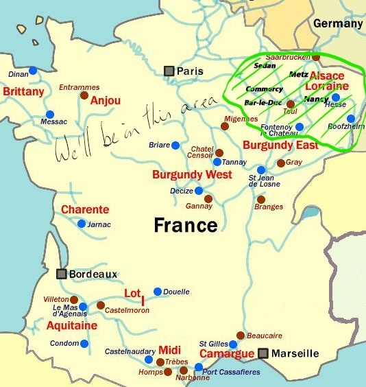 Histoire d'Eau - plan/actual route for 2018; France2018-001.jpg