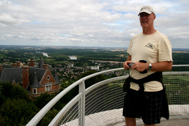 Sancerre with Greg in 2010 - on the lookout tower.