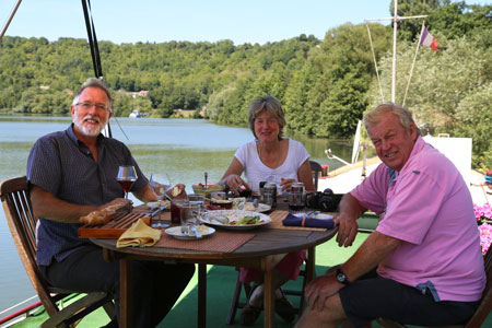 Liverdun; Cruising and lunch with David & Juliet along the Moselle river in 2013.