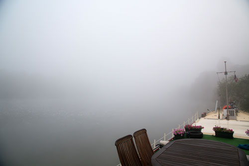 The river fog in Liverdun in August 2013.