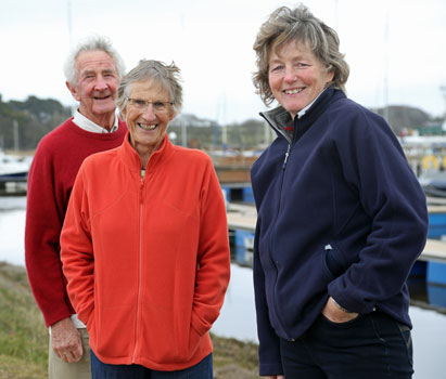 Juliet, John & Rosemary in Lymington  - 2013.