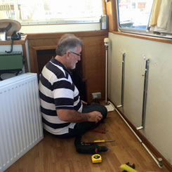 New Radiator being installed in the wheelhouse  - April 2015.