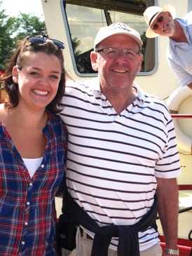 Peter and Emma in Paray on the Canal du Centre in 2010.